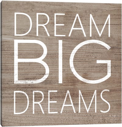 Dream Big Dreams  Canvas Art Print - Words of Wisdom