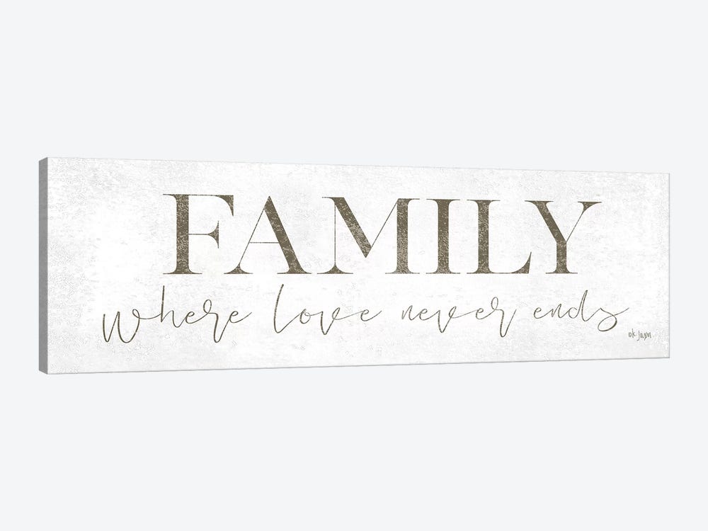 Family Where Love Never Ends by Jaxn Blvd. 1-piece Canvas Artwork