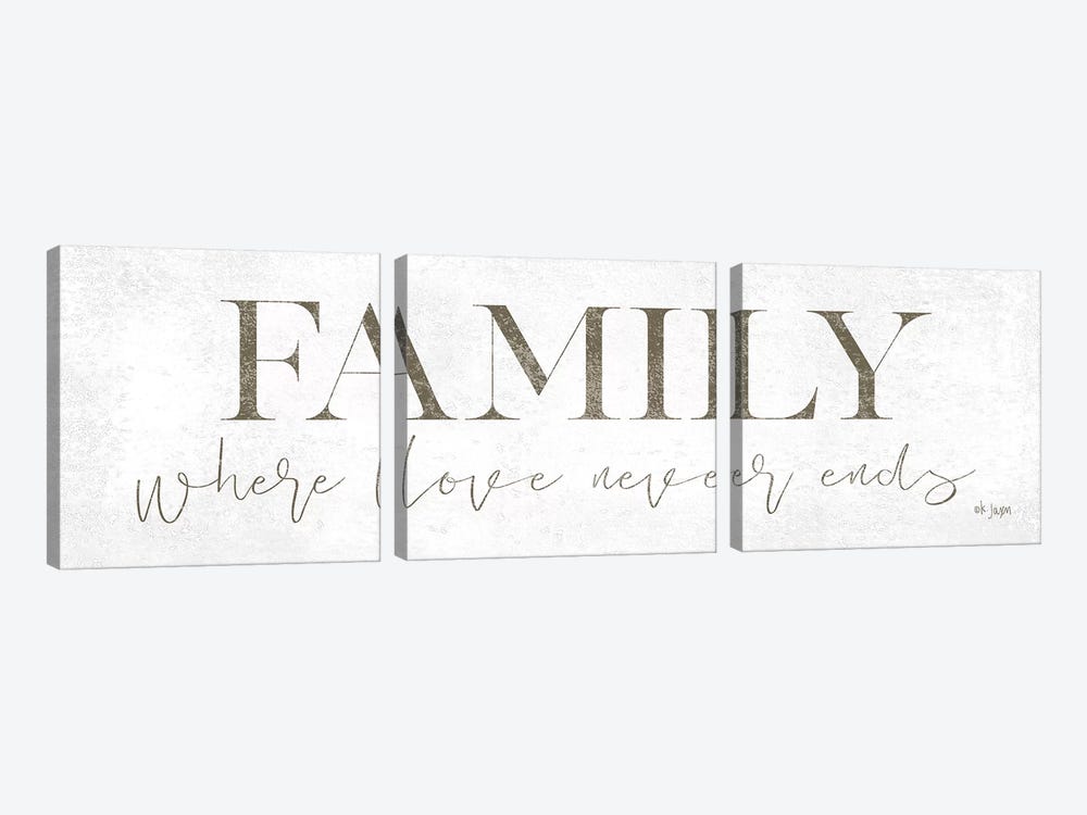 Family Where Love Never Ends by Jaxn Blvd. 3-piece Canvas Wall Art