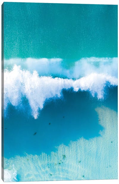 Turqoise Waves Canvas Art Print - Aerial Photography