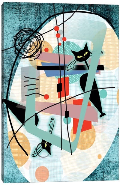 Hide N' Seek Canvas Art Print - Black Cat Art
