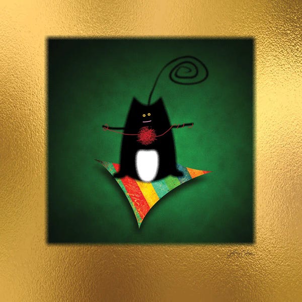 Black Cats: Cat With Yarn by Jeffrey Coleson