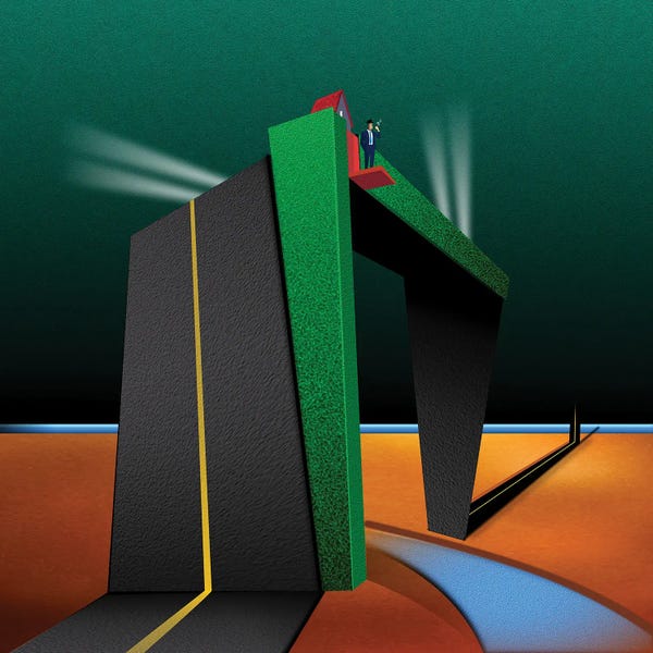 Jeffrey Coleson: Red Gate And Hedge by Jeffrey Coleson