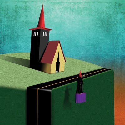Canvas Print: Roadside Chapel Of The Pointy Hat People by Jeffrey Coleson - thumbnail