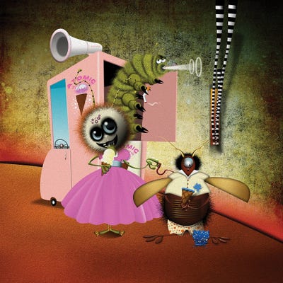 Multi Panel Art: There's Something Wrong With The Ice Cream by Jeffrey Coleson