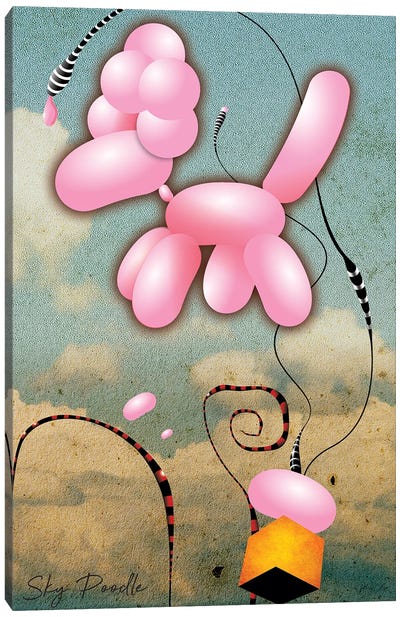 Sky Poodle Canvas Art Print - Balloons
