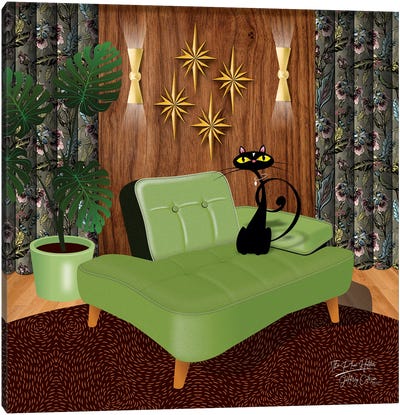 The Place Holder Canvas Art Print - Black Cat Art