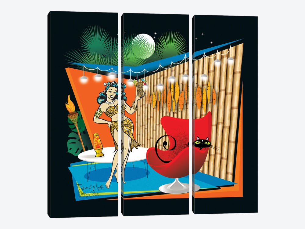 Tropical Nights by Jeffrey Coleson 3-piece Canvas Wall Art