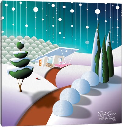 Fresh Snow Canvas Art Print - Jeffrey Coleson