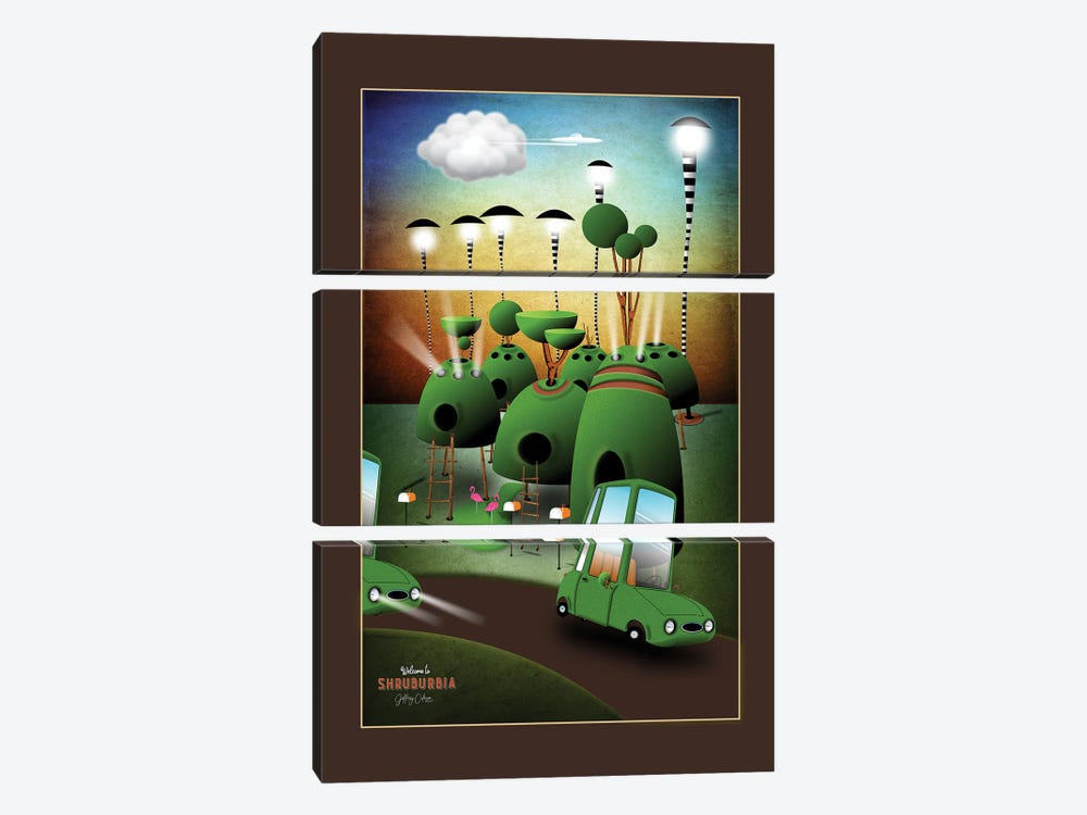 Welcome To Shruberbia by Jeffrey Coleson 3-piece Canvas Artwork