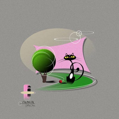 A Very Modern Kitty by Jeffrey Coleson multi panel art