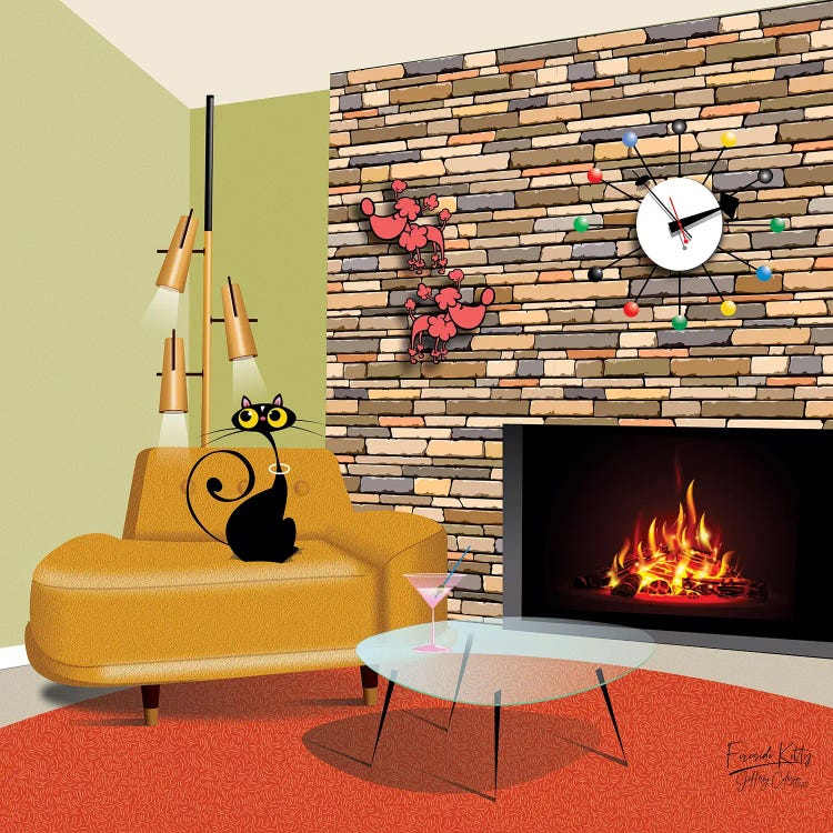 Fireside Kitty by Jeffrey Coleson wall art