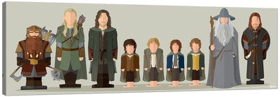 The Fellowship of the Ring - Minimalist Portrait Canvas Art Print - Movie & Television Character Art