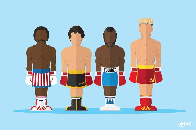 Rocky I-V - Minimalist Portrait by Joby Dove wall art