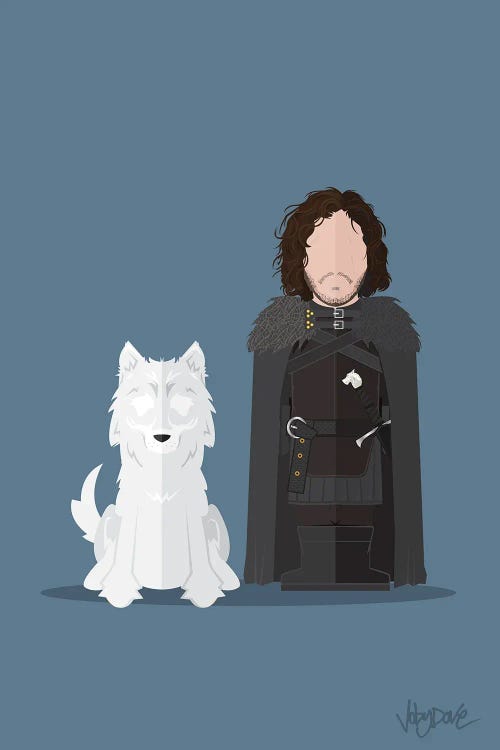 Jon Snow Game of Thrones - Minimalist Portrait