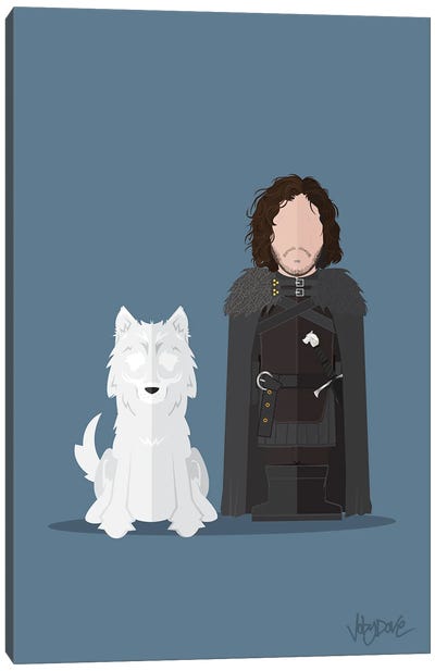 Jon Snow Game of Thrones - Minimalist Portrait Canvas Art Print - Jon Snow