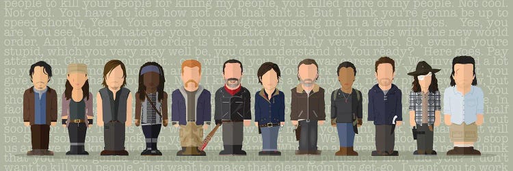 Negan Line-Up The Walking Dead - Minimalist Portrait