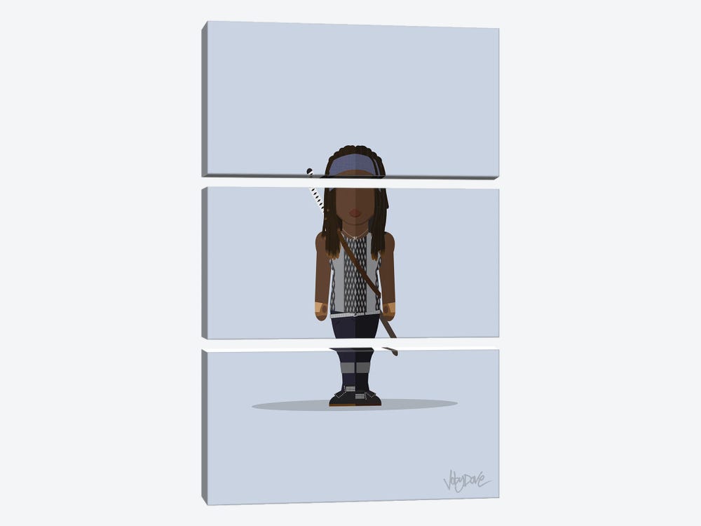 Michonne The Walking Dead - Minimalist Portrait by Joby Dove 3-piece Canvas Artwork