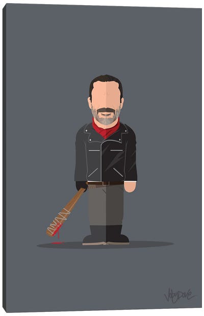 Negan The Walking Dead - Minimalist Portrait Canvas Art Print - Horror TV Show Art