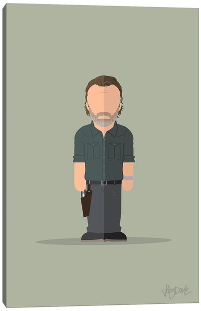 Rick Grimes The Walking Dead - Minimalist Portrait Canvas Art Print - Horror TV Show Art