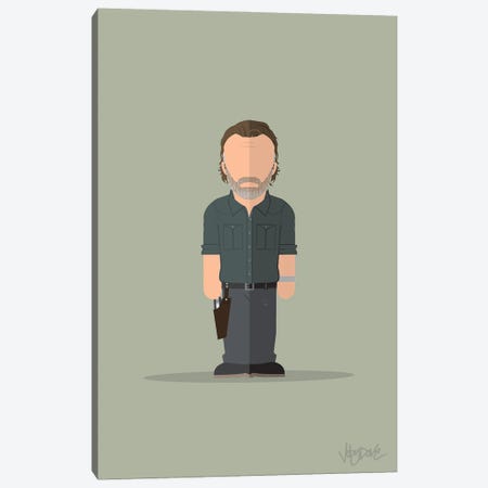 Rick Grimes The Walking Dead - Minimalist Portrait Canvas Print #JYD48} by Joby Dove Canvas Print