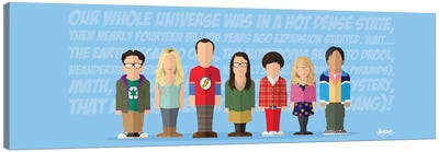 Big Bang Theory - Minimalist Portrait Canvas Art Print - Sitcoms & Comedy TV Show Art