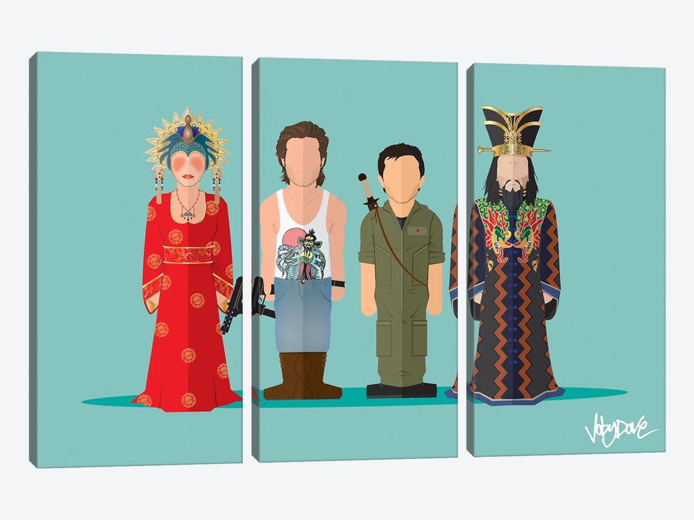 Big Trouble in Little China - Minimalist Portrait by Joby Dove 3-piece Canvas Wall Art
