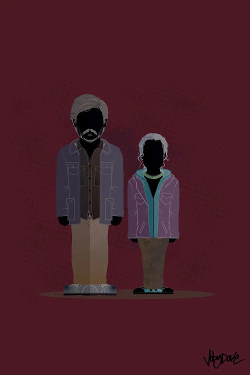 Joel And Ellie - Minimalist Portrait by Joby Dove wall art