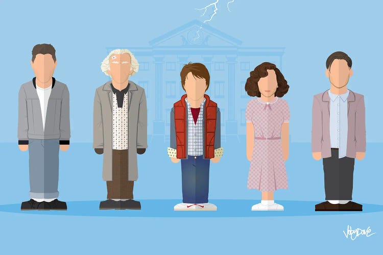 Back To The Future Cast - Minimalist Portrait