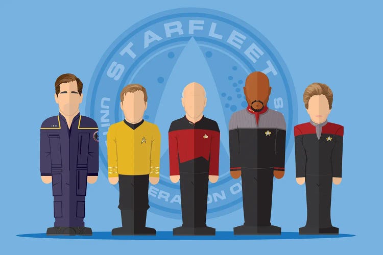 Star Trek Captains - Minimalist Portrait by Joby Dove wall art