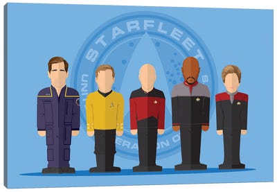 Star Trek Captains - Minimalist Portrait Canvas Art Print