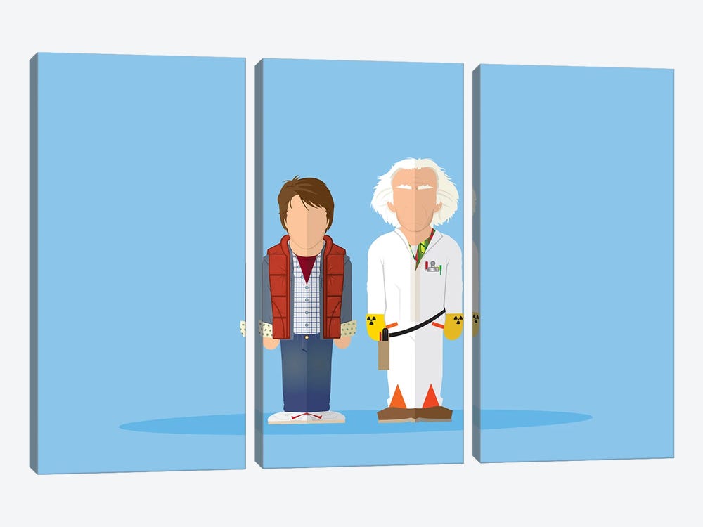 Back to the Future - Minimalist Portrait by Joby Dove 3-piece Canvas Wall Art