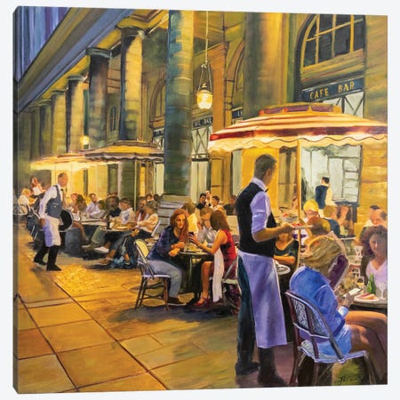 Street Cafe Canvas Print #JYE12} by Jenny Lee Canvas Print