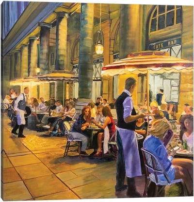 Street Cafe Canvas Art Print - Jenny Lee