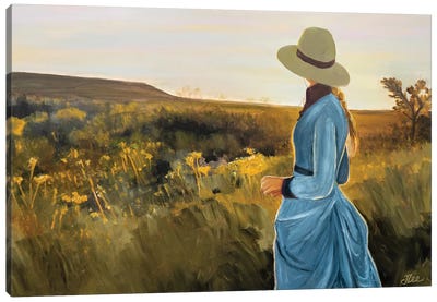 Cowgirl Sunrise Canvas Art Print - Jenny Lee
