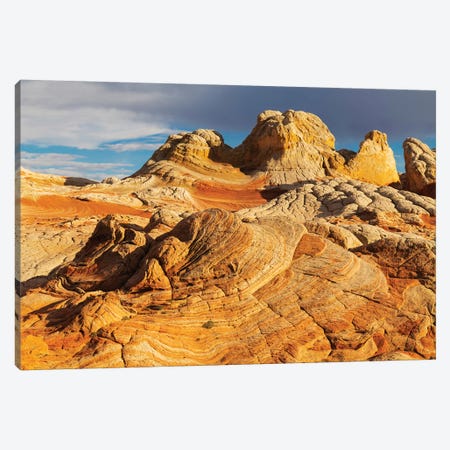 Usa, Arizona, Vermilion Cliffs National Monument. Striations In Sandstone Formations. Canvas Print #JYG1001} by Jaynes Gallery Canvas Print
