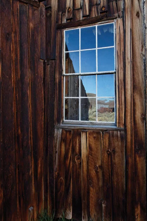 Usa, California, Bodie State Historic Park. Weathered Window In Abandoned Town.