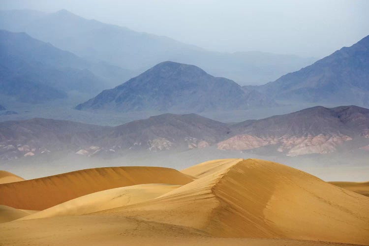 Usa, California, Death Valley National Park. Sand Dunes On Stormy Day.