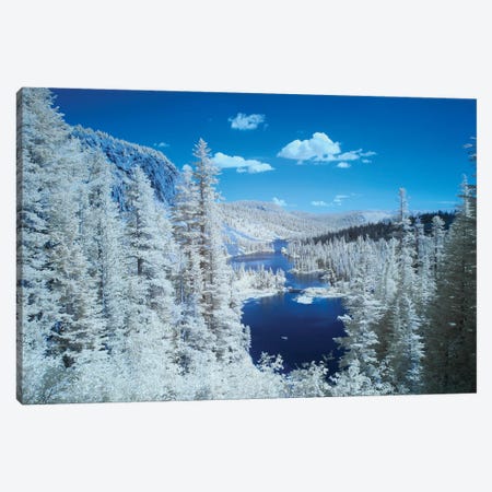 USA, California, Mammoth Lakes. Infrared overview of Twin Lakes. Canvas Print #JYG100} by Jaynes Gallery Canvas Artwork
