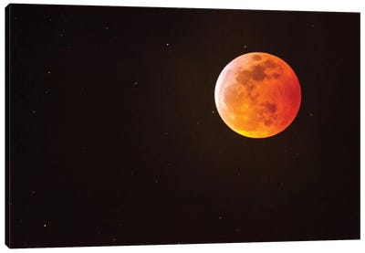 Usa, California, San Luis Obispo County. Full Blood Moon Lunar Eclipse. Canvas Art Print
