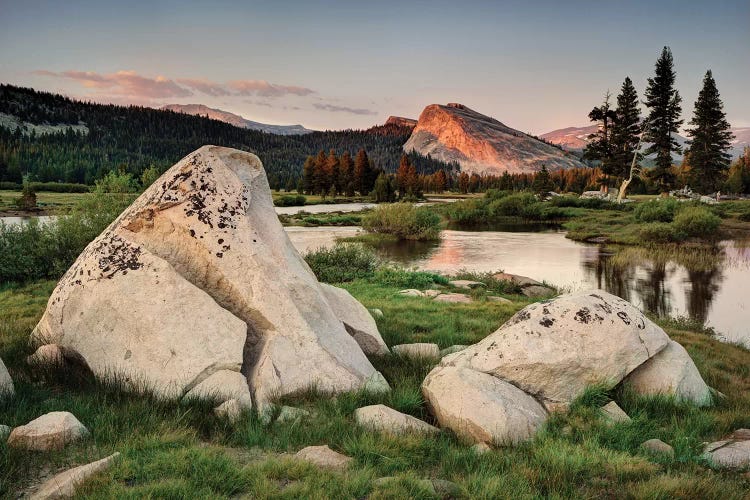 Usa, California, Yosemite National Park. Lembert Dome And Tuolumne River Landscape.