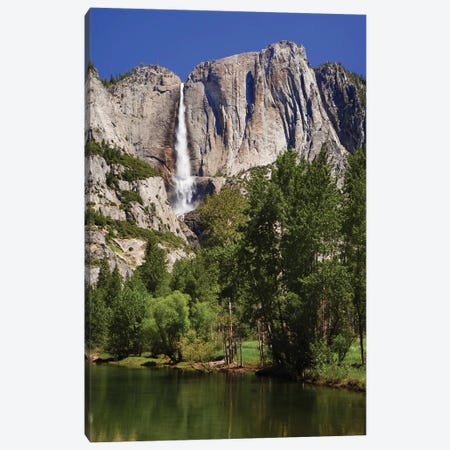 Usa, California, Yosemite National Park. Yosemite Falls And Merced River Landscape. Canvas Print #JYG1033} by Jaynes Gallery Canvas Wall Art