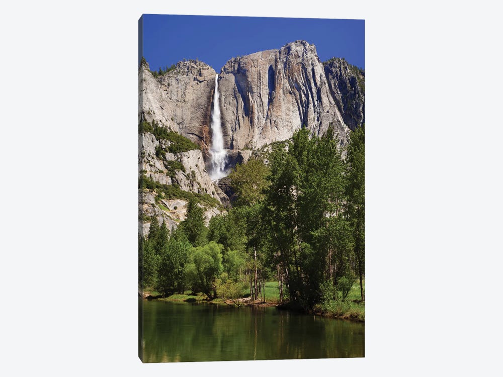 Usa, California, Yosemite National Park. Yosemite Falls And Merced River Landscape. 1-piece Art Print