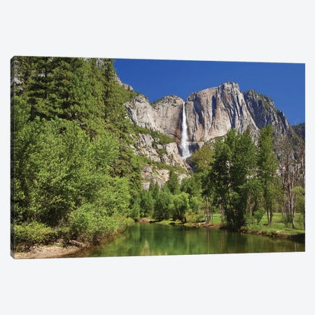Usa, California, Yosemite National Park. Yosemite Falls And Merced River Landscape. Canvas Print #JYG1034} by Jaynes Gallery Art Print