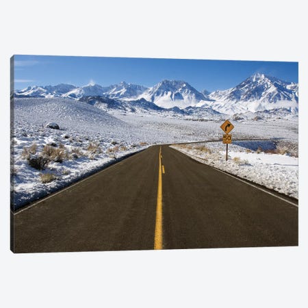 Usa, California. Road Into Sierra Nevada Mountains In Winter. Canvas Print #JYG1046} by Jaynes Gallery Canvas Art