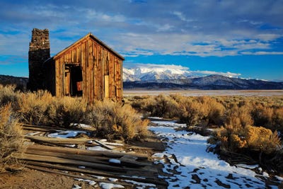 Usa, California. Ruins Of Cowboy'S Cabin In Adobe Valley. by Jaynes Gallery canvas print