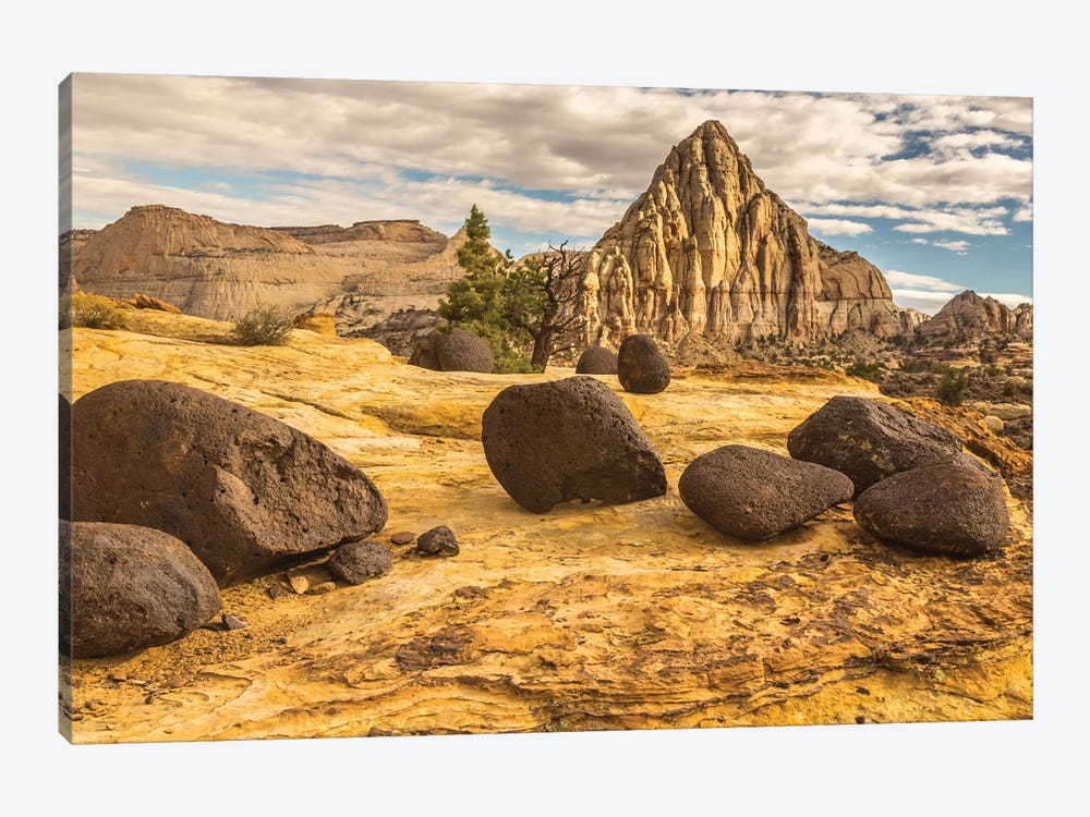 USA, Utah, Capitol Reef National Park. Pectols Pyramid in autumn. by Jaynes Gallery 1-piece Art Print