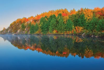 Canada, Ontario, Sudbury. Lake Laurentian Conservation Area In Autumn. by Jaynes Gallery art print