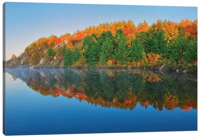 Canada, Ontario, Sudbury. Lake Laurentian Conservation Area In Autumn. Canvas Art Print - Ontario Art