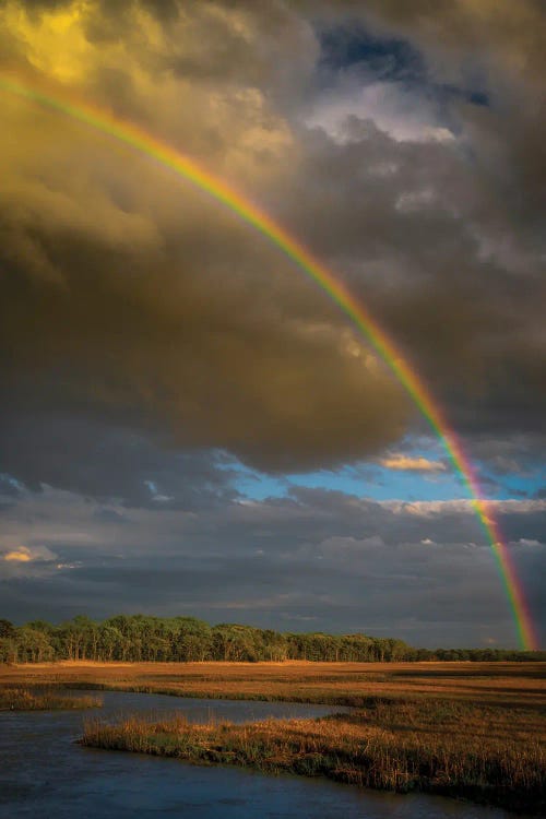 USA, New Jersey, Pinelands National Reserve. Rainbow Over Marsh.